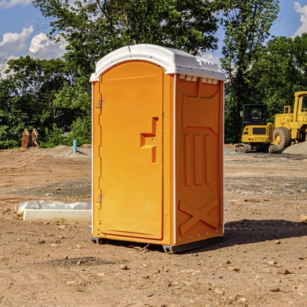 how often are the portable restrooms cleaned and serviced during a rental period in Chimney Rock Village